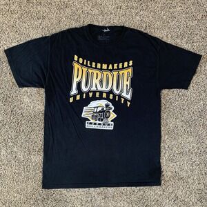 Purdue Boilermakers Shirt Adult Large Black Retro University Logo Tee Mens